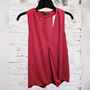 Elegant Sleeveless Blouse in Rich Red